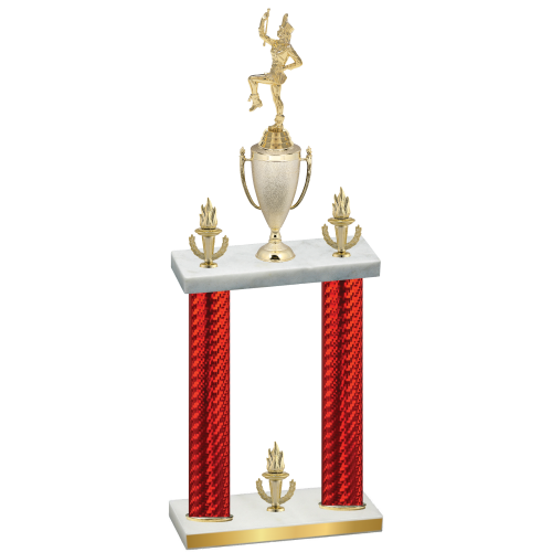 Double Red Carbon Fiber Victory Majorette Trophy