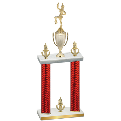 Double Red Carbon Fiber Victory Majorette Trophy