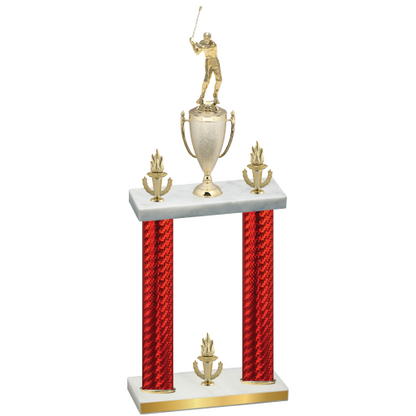 Double Red Carbon Fiber Victory Golf Trophy