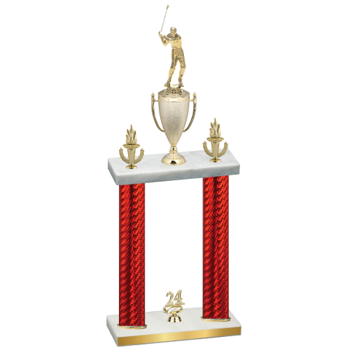 Double Red Carbon Fiber Year Golf Trophy