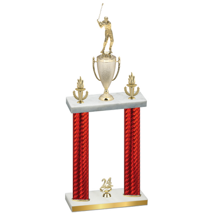 Double Red Carbon Fiber Year Golf Trophy