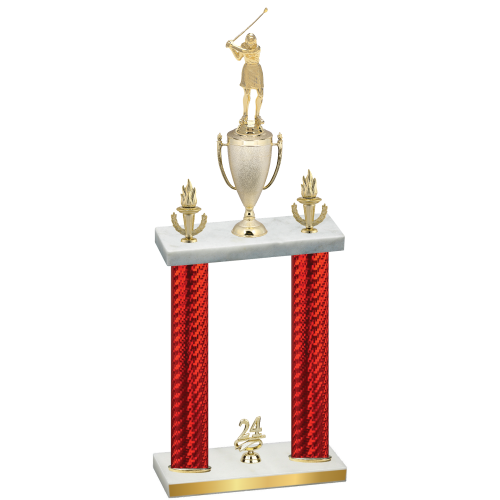Double Red Carbon Fiber Year Golf Trophy