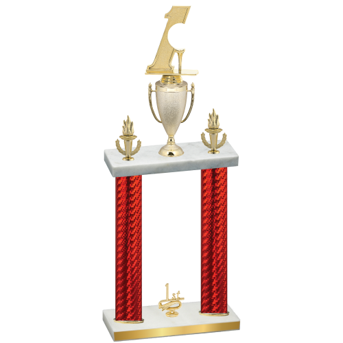 Double Red Carbon Fiber First Place Golf Trophy