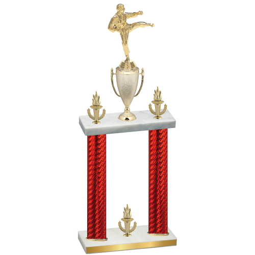 Double Red Carbon Fiber Victory Karate Trophy