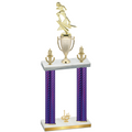 Double Purple Carbon Fiber First Place Football Trophy