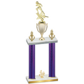Double Purple Carbon Fiber Fourth Place Football Trophy