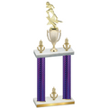 Double Purple Carbon Fiber Victory Football Trophy