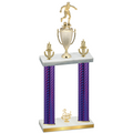 Double Purple Carbon Fiber Third Place Soccer Trophy