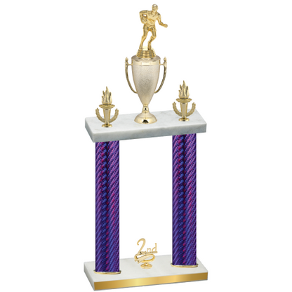 Double Purple Carbon Fiber Second Place Rugby Trophy