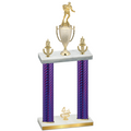 Double Purple Carbon Fiber Fourth Place Rugby Trophy