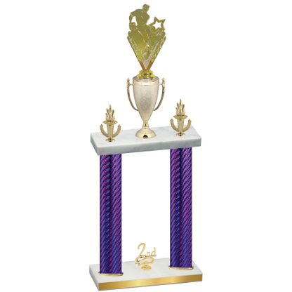 Double Purple Carbon Fiber Second Place Rugby Trophy