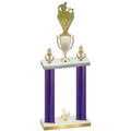 Double Purple Carbon Fiber Third Place Rugby Trophy
