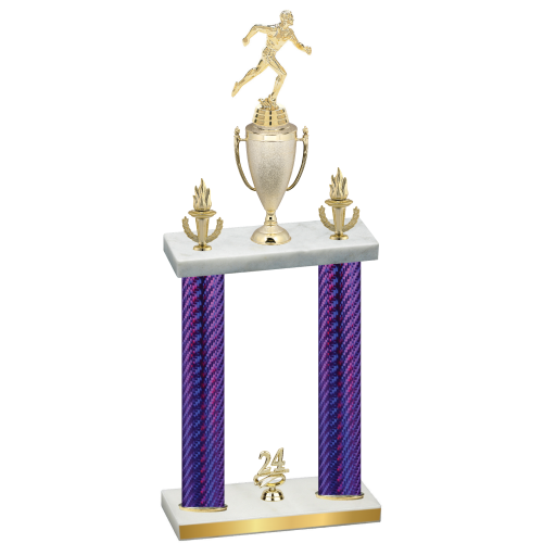 Double Purple Carbon Fiber Year Running Trophy