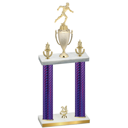 Double Purple Carbon Fiber Year Running Trophy