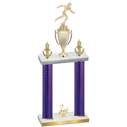 Double Purple Carbon Fiber Second Place Running Trophy