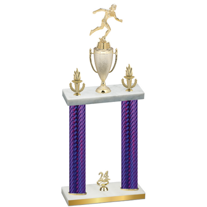 Double Purple Carbon Fiber Year Running Trophy