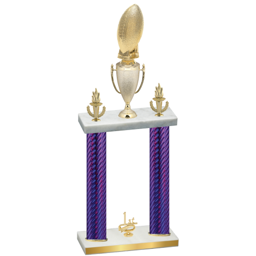 Double Purple Carbon Fiber First Place Football Trophy