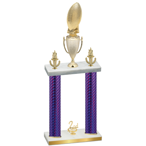 Double Purple Carbon Fiber Second Place Football Trophy