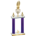 Double Purple Carbon Fiber Fourth Place Football Trophy