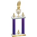 Double Purple Carbon Fiber Victory Football Trophy