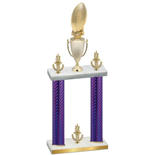 Double Purple Carbon Fiber Victory Football Trophy