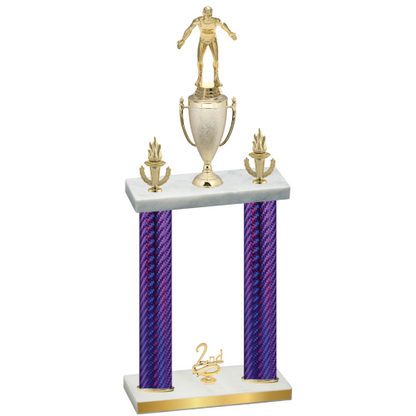 Double Purple Carbon Fiber Second Place Wrestling Trophy