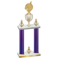 Double Purple Carbon Fiber Victory Volleyball Trophy