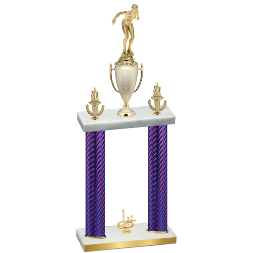 Double Purple Carbon Fiber First Place Tennis Trophy
