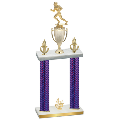 Double Purple Carbon Fiber Fourth Place Football Trophy