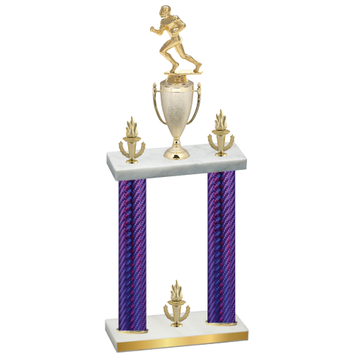Double Purple Carbon Fiber Victory Football Trophy