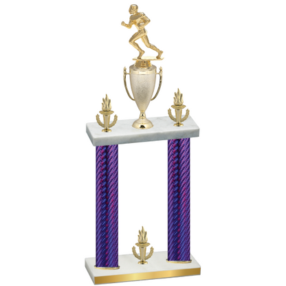 Double Purple Carbon Fiber Victory Football Trophy