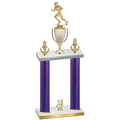 Double Purple Carbon Fiber Year Football Trophy