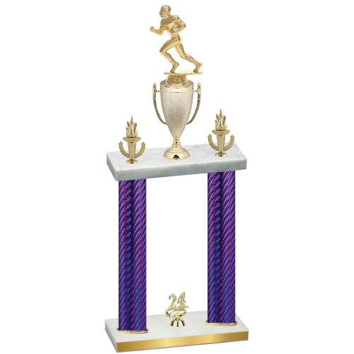 Double Purple Carbon Fiber Year Football Trophy
