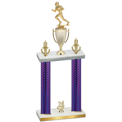 Double Purple Carbon Fiber Year Football Trophy
