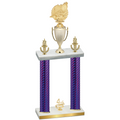Double Purple Carbon Fiber Fourth Place Swimming Trophy