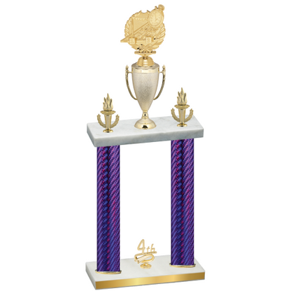 Double Purple Carbon Fiber Fourth Place Swimming Trophy