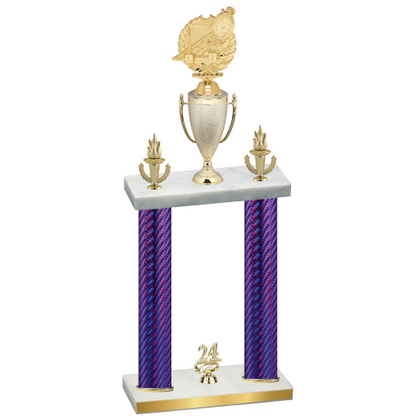 Double Purple Carbon Fiber Year Swimming Trophy
