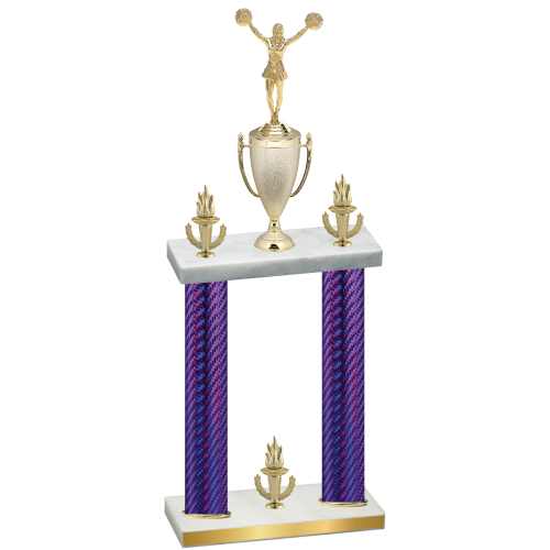 Double Purple Carbon Fiber Victory Cheerleading Trophy