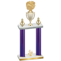 Double Purple Carbon Fiber Fourth Place Cheerleading Trophy