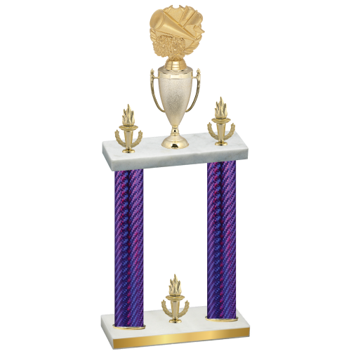 Double Purple Carbon Fiber Victory Cheerleading Trophy