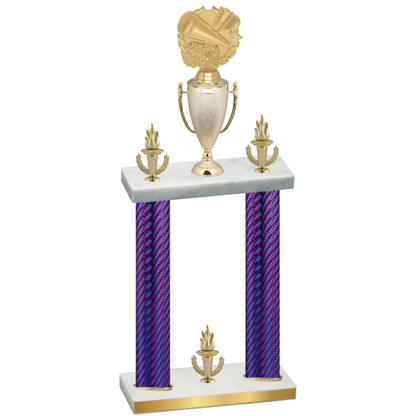 Double Purple Carbon Fiber Victory Cheerleading Trophy