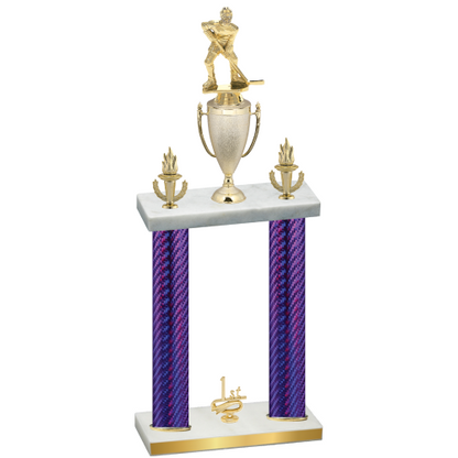 Double Purple Carbon Fiber First Place Hockey Trophy