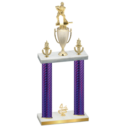 Double Purple Carbon Fiber Fourth Place Hockey Trophy
