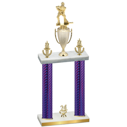 Double Purple Carbon Fiber Year Hockey Trophy