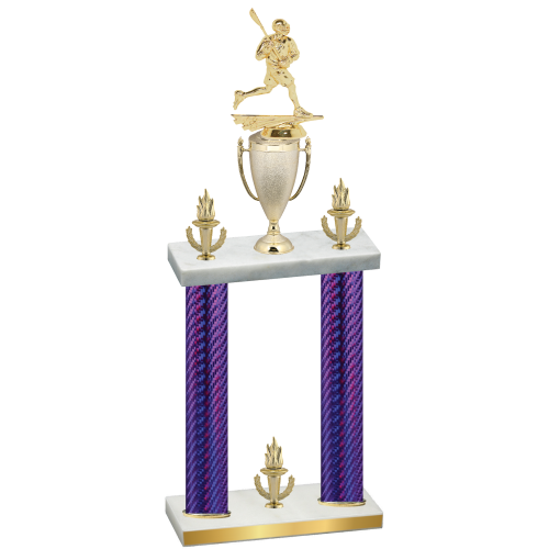 Double Purple Carbon Fiber Victory Lacrosse Trophy