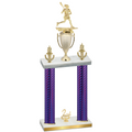 Double Purple Carbon Fiber Second Place Lacrosse Trophy