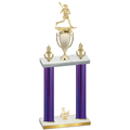 Double Purple Carbon Fiber Third Place Lacrosse Trophy