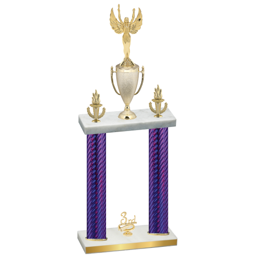 Double Purple Carbon Fiber Third Place Victory Trophy