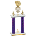 Double Purple Carbon Fiber Third Place Basketball Trophy