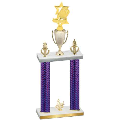 Double Purple Carbon Fiber Third Place Pickleball Trophy